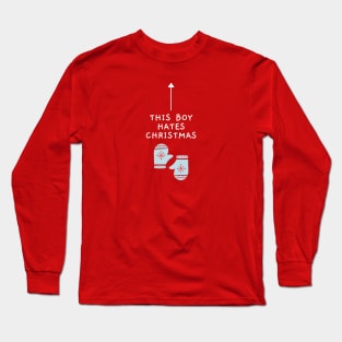 This Boy Hates Christmas - Funny Offensive Christmas (Red) Long Sleeve T-Shirt